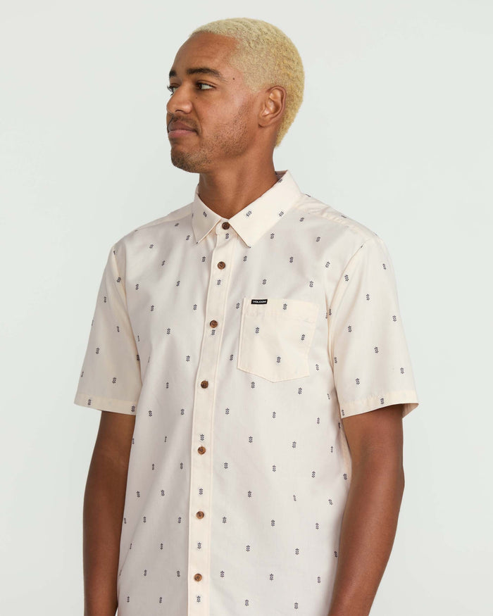 Men's Bankstone Short Sleeve Shirt-Dirty White-Volcom