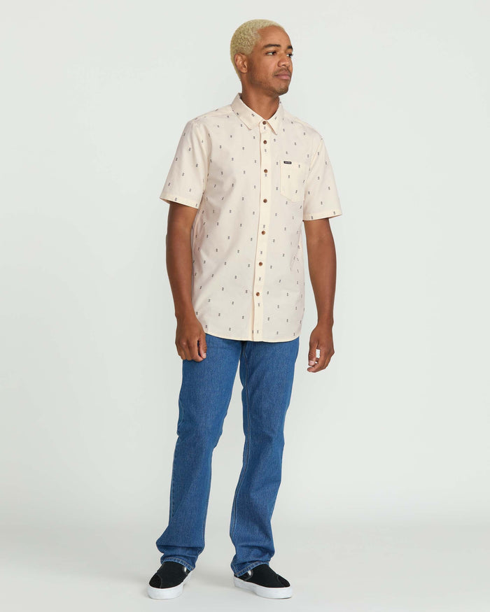 Men's Bankstone Short Sleeve Shirt-Dirty White-Volcom