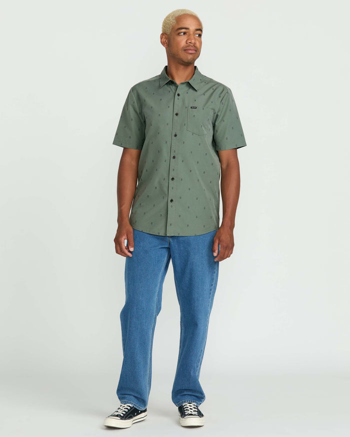 Men's Bankstone Short Sleeve Shirt-Light Olive-Volcom