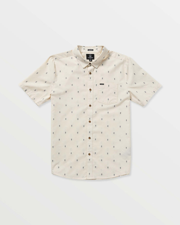 Men's Bankstone Short Sleeve Shirt-Dirty White-Volcom