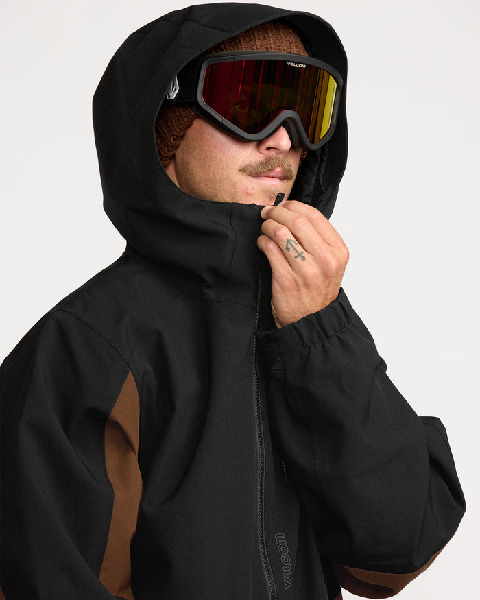 Men's Brighton Full Zip Jacket-Brown-Volcom