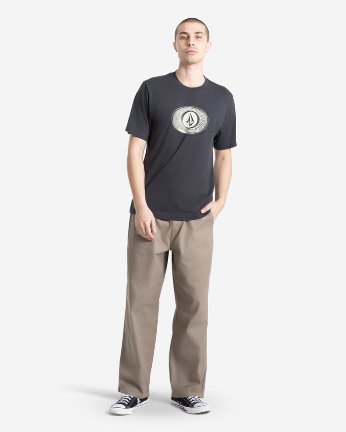 Volcom Men's Buckel Up Short Sleeve Tee Washed Black Heather