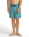 Men's Center Elastic Waist Trunks-Used Blue-Volcom