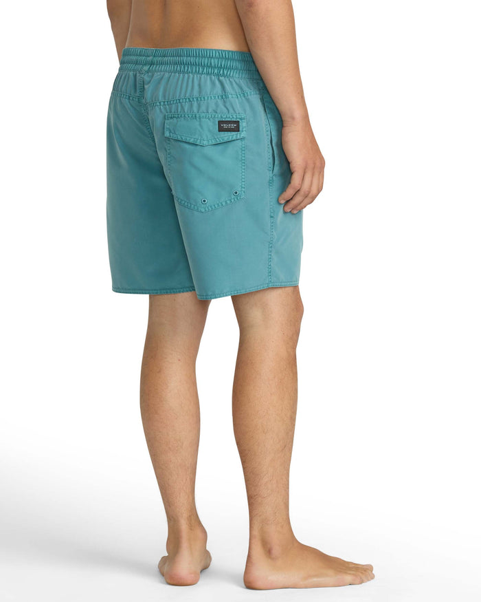 Men's Center Elastic Waist Trunks-Used Blue-Volcom