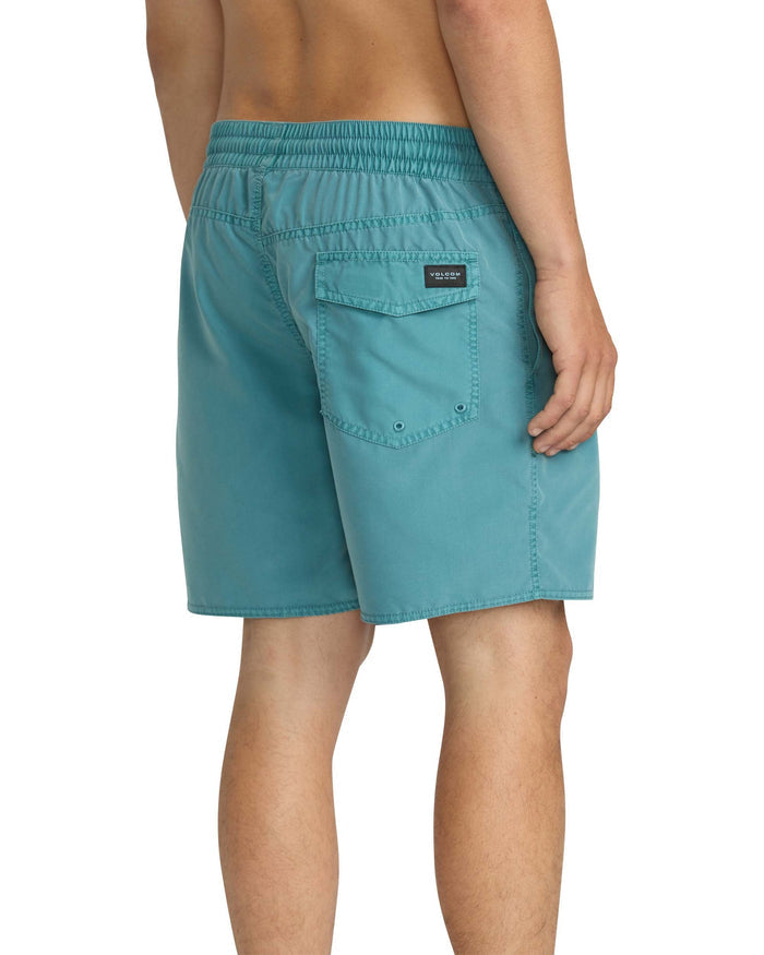 Men's Center Elastic Waist Trunks-Used Blue-Volcom