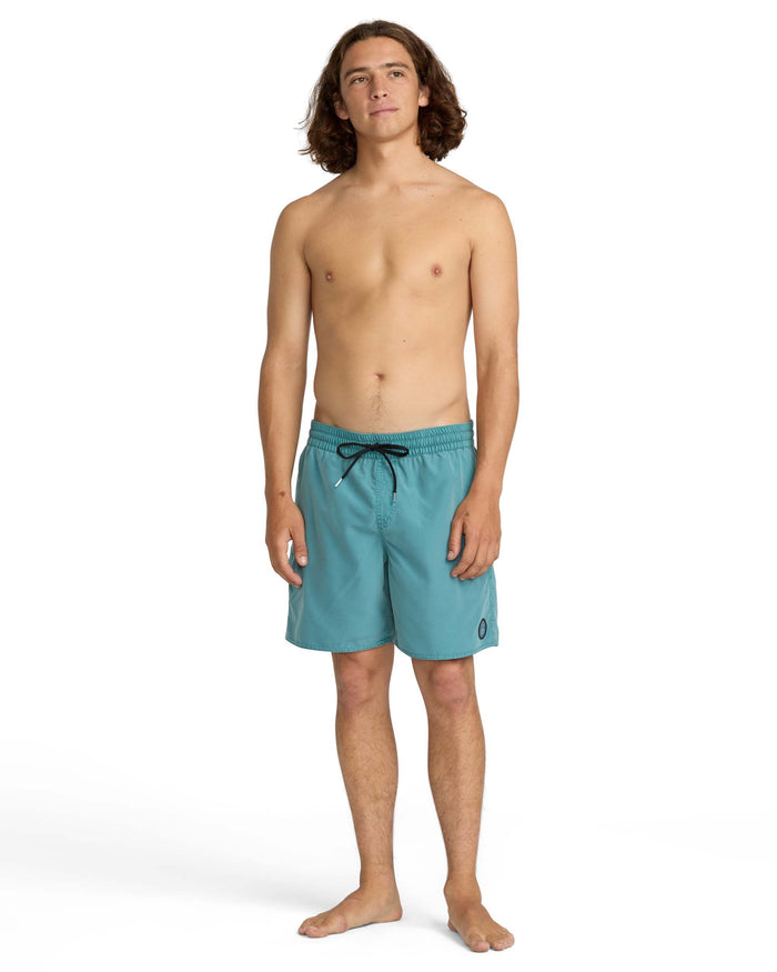 Men's Center Elastic Waist Trunks-Used Blue-Volcom