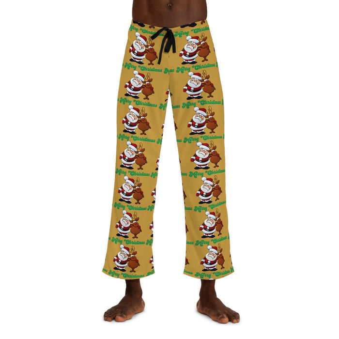 Men's Christmas Pajama Pants — Santa & Reindeer "Merry Christmas" All-Over Print - 314 Originals