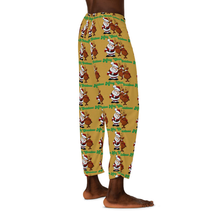 Men's Christmas Pajama Pants — Santa & Reindeer "Merry Christmas" All-Over Print - 314 Originals