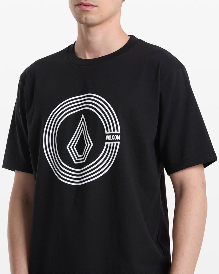 Men's Circle Split Short Sleeve Tee-Black-Volcom