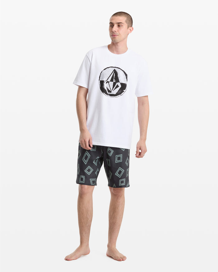Men's Circle Split Short Sleeve Tee-White-Volcom