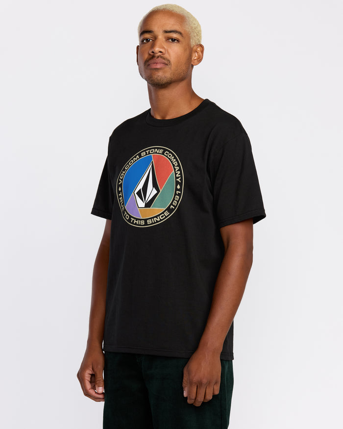 Men's Circle Stone Short Sleeve Tee-Black-Volcom