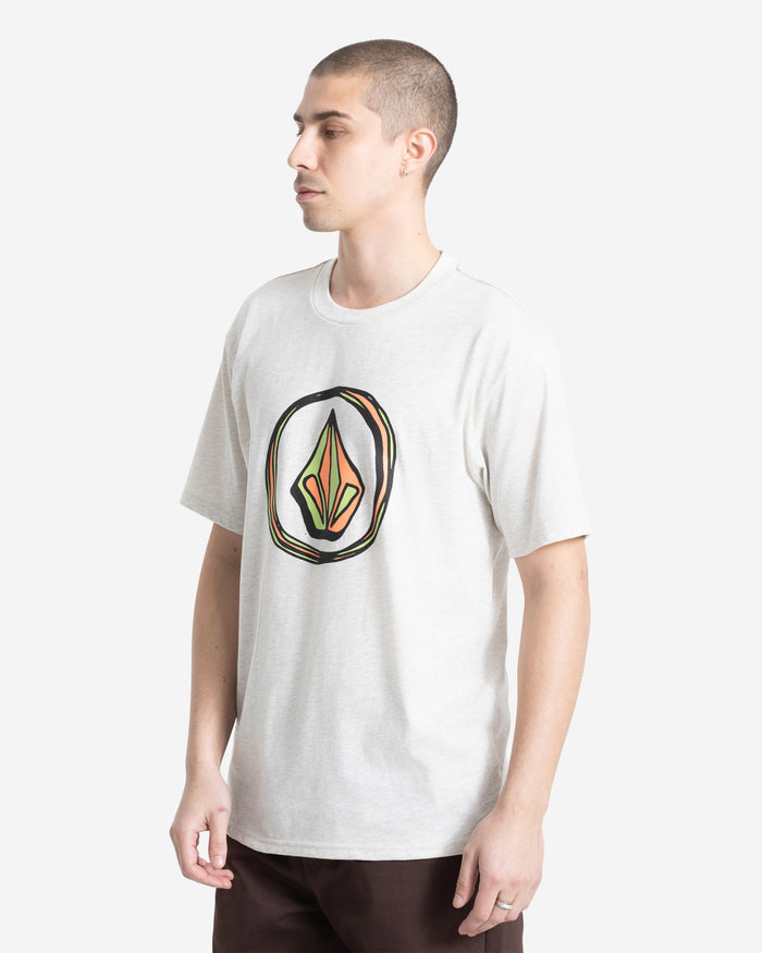 Men's Circle Stone Short Sleeve Tee-Stone Heather-Volcom
