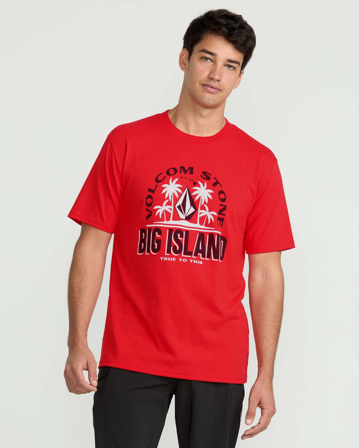 Men's Claimed Big Island Short Sleeve Tee-Chili Red-Volcom