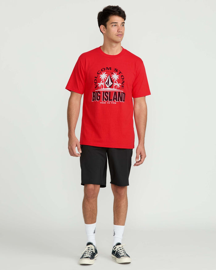 Men's Claimed Big Island Short Sleeve Tee-Chili Red-Volcom