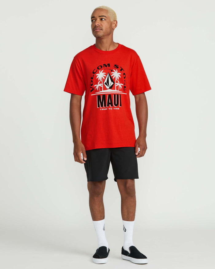 Men's Claimed Maui Short Sleeve Tee-Chili Red-Volcom