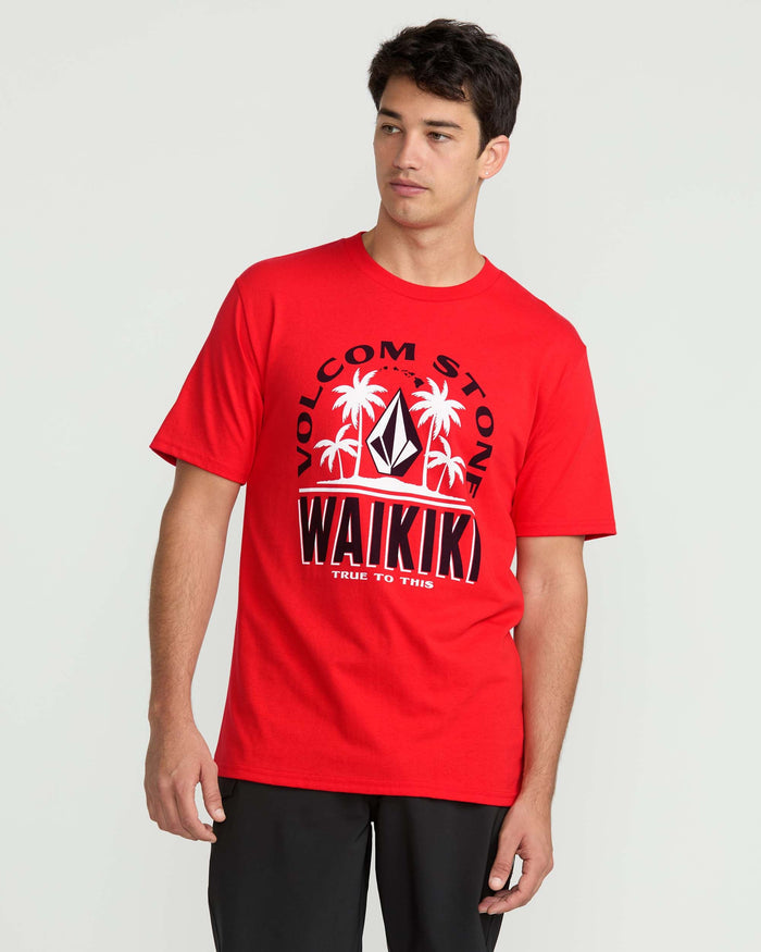 Men's Claimed Waikiki Short Sleeve Tee-Chili Red-Volcom