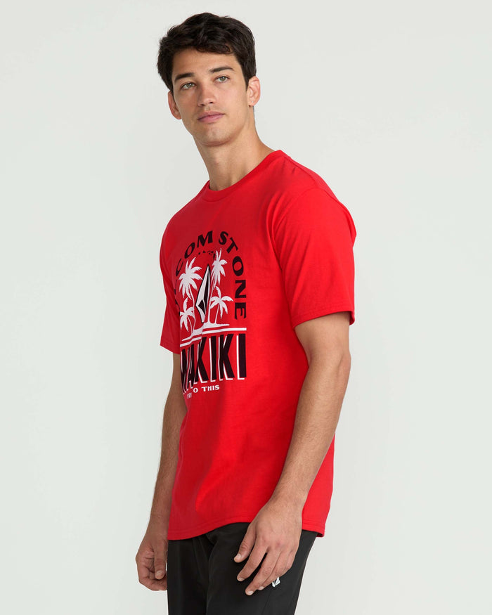 Men's Claimed Waikiki Short Sleeve Tee-Chili Red-Volcom