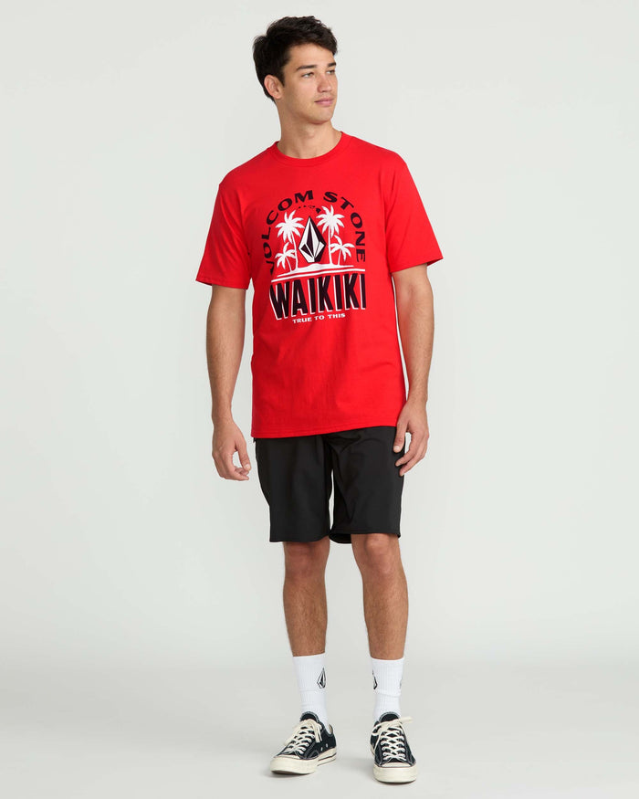 Men's Claimed Waikiki Short Sleeve Tee-Chili Red-Volcom