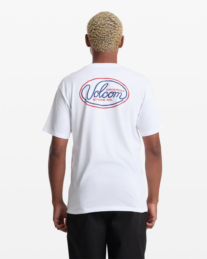 Men's Clean Sweep Short Sleeve Tee-White-Volcom