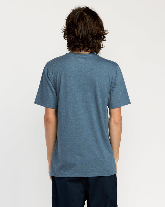 Men's Cue 91 Short Sleeve Tee-Blue Wash-Volcom