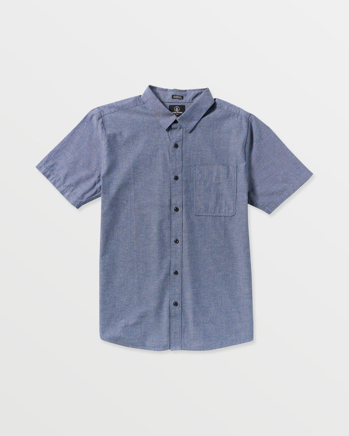 Men's Date Knight Short Sleeve Shirt-Blue Wash-Volcom