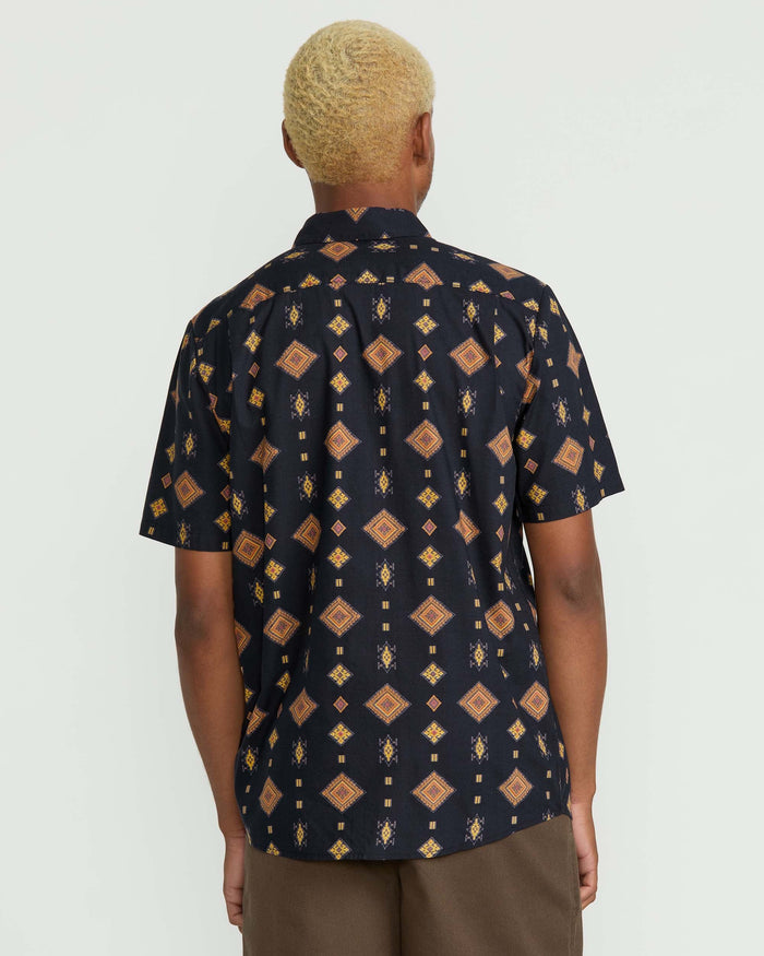 Men's Desert Dobby Short Sleeve Shirt-Black-Volcom