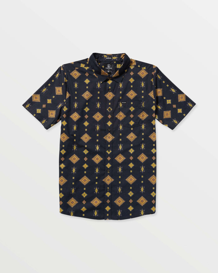 Men's Desert Dobby Short Sleeve Shirt-Black-Volcom
