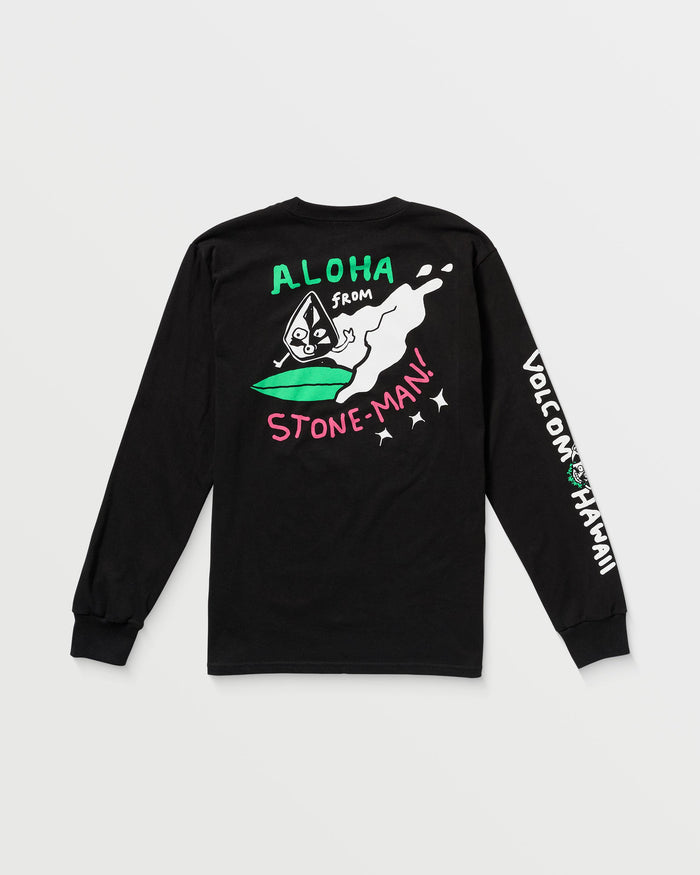 Men's Drewtoonz Long Sleeve Tee-Black-Volcom