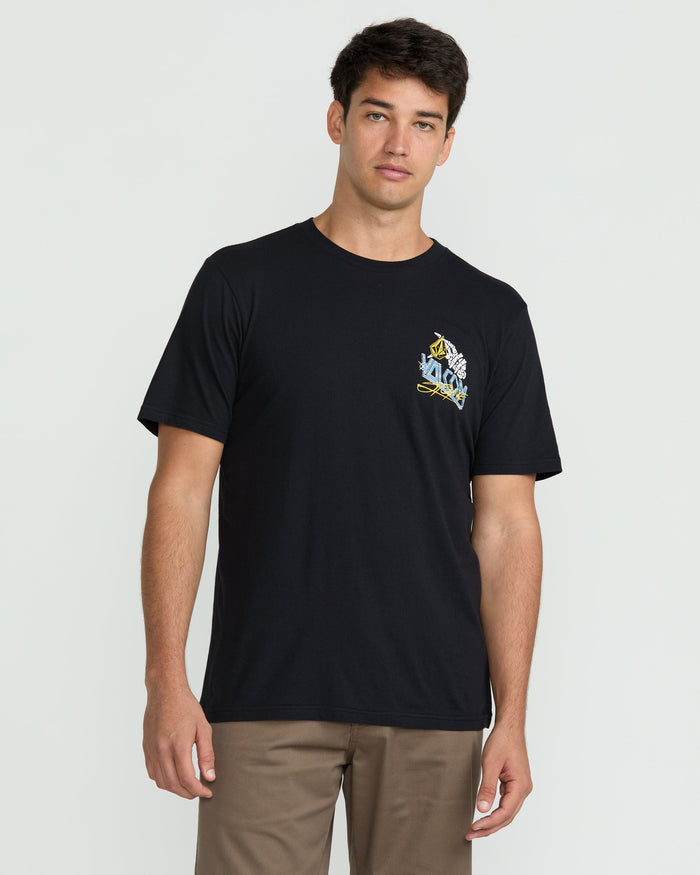 Men's Dropped This Short Sleeve Tee-Antique Black-Volcom