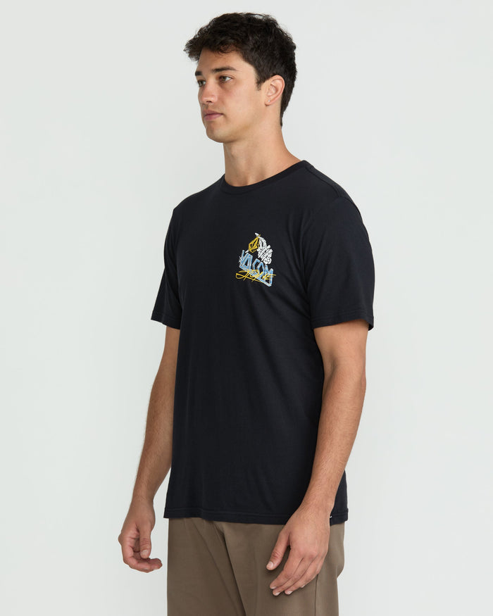 Men's Dropped This Short Sleeve Tee-Antique Black-Volcom