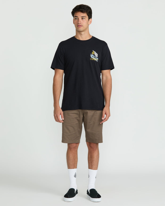 Men's Dropped This Short Sleeve Tee-Antique Black-Volcom