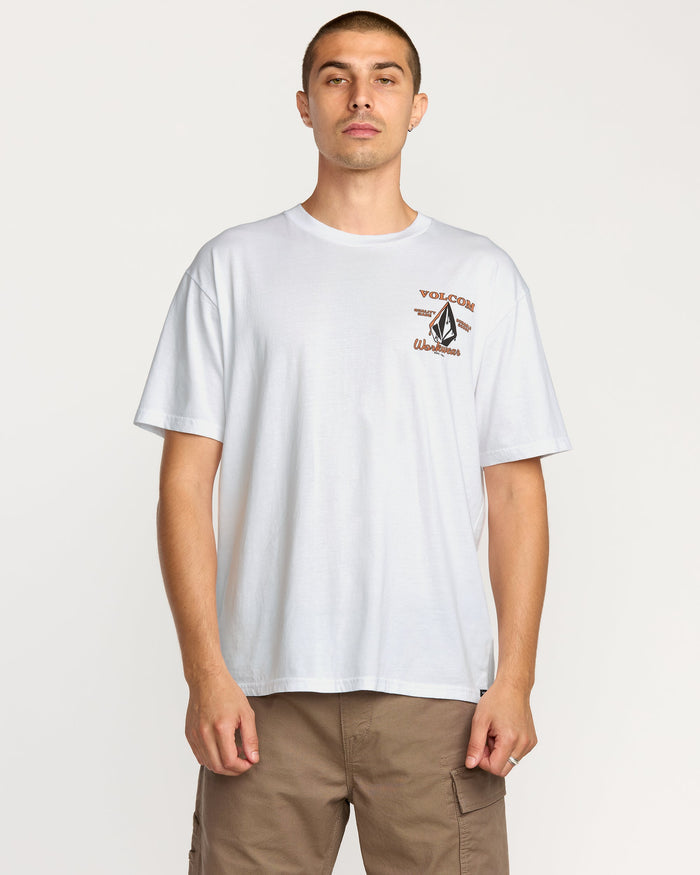 Men's Enamel Short Sleeve Tee-White-Volcom