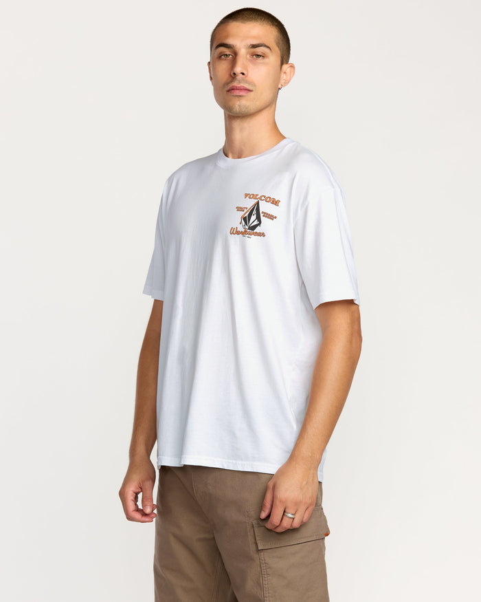 Men's Enamel Short Sleeve Tee-White-Volcom