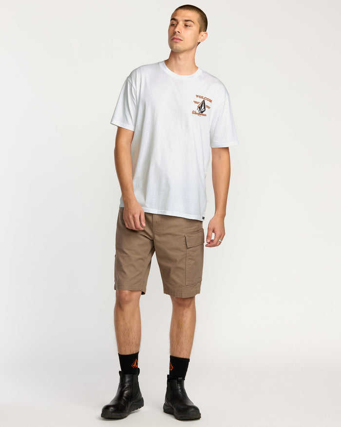Men's Enamel Short Sleeve Tee-White-Volcom