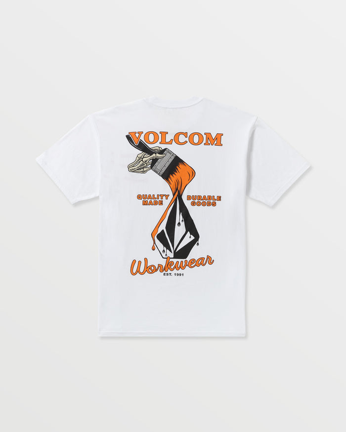 Men's Enamel Short Sleeve Tee-White-Volcom