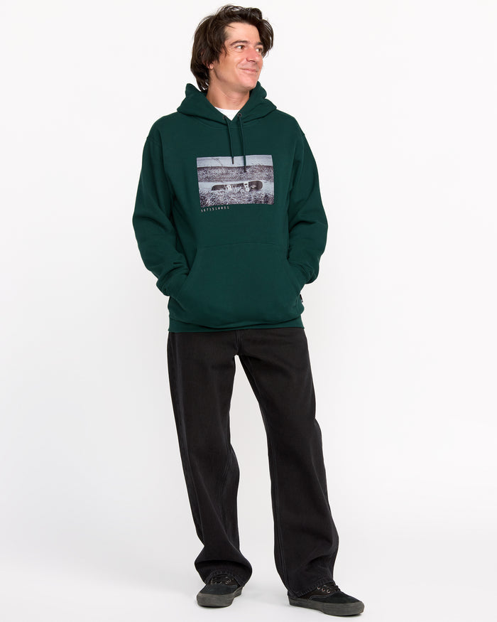 Men's Essential Hoodie-Black Green-Volcom
