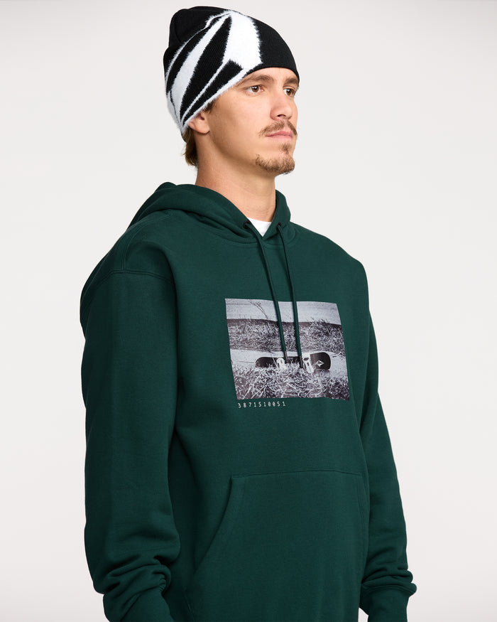 Men's Essential Hoodie-Black Green-Volcom