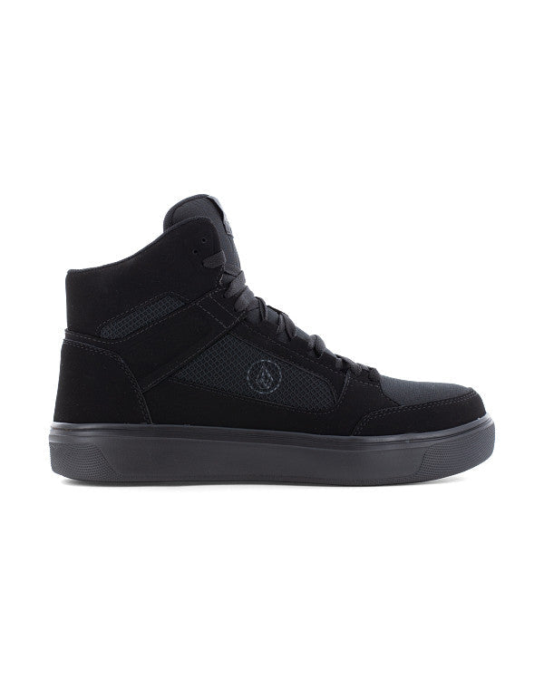 Men's Evolve Safety Toe High Top Work Sneakers-Triple Black-Volcom