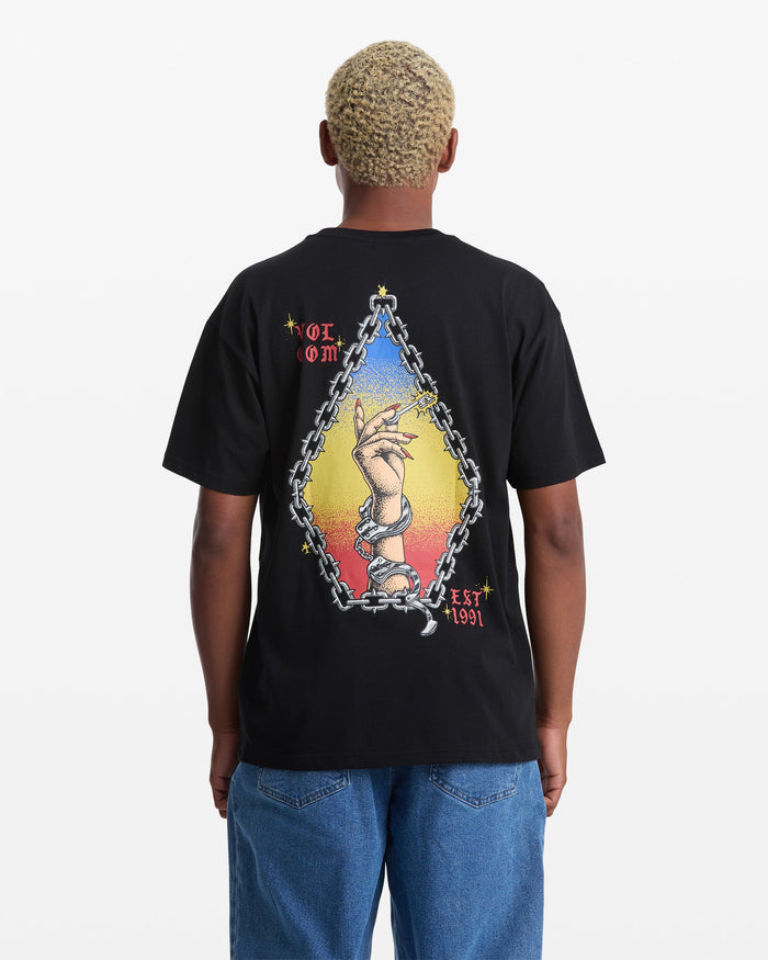 Volcom Men's Featured Artist Daniel Shepard Unlocked Short Sleeve Tee