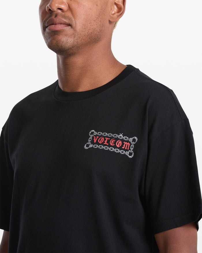 Men's Featured Artist Daniel Shepard Unlocked Short Sleeve Tee-Black-Volcom