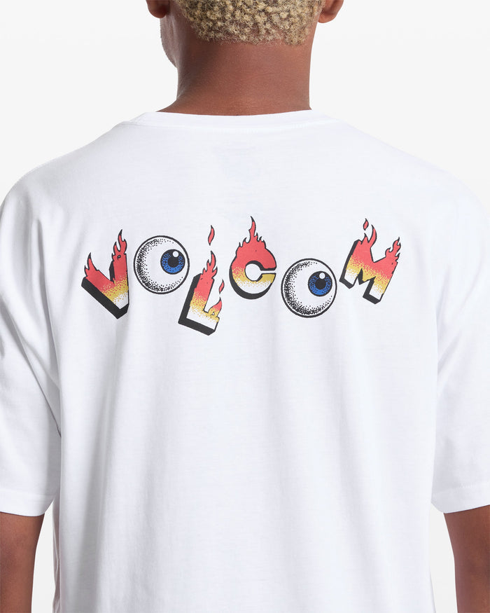 Men's Featured Artist Daniel Shepard Walleye Short Sleeve Tee-White-Volcom