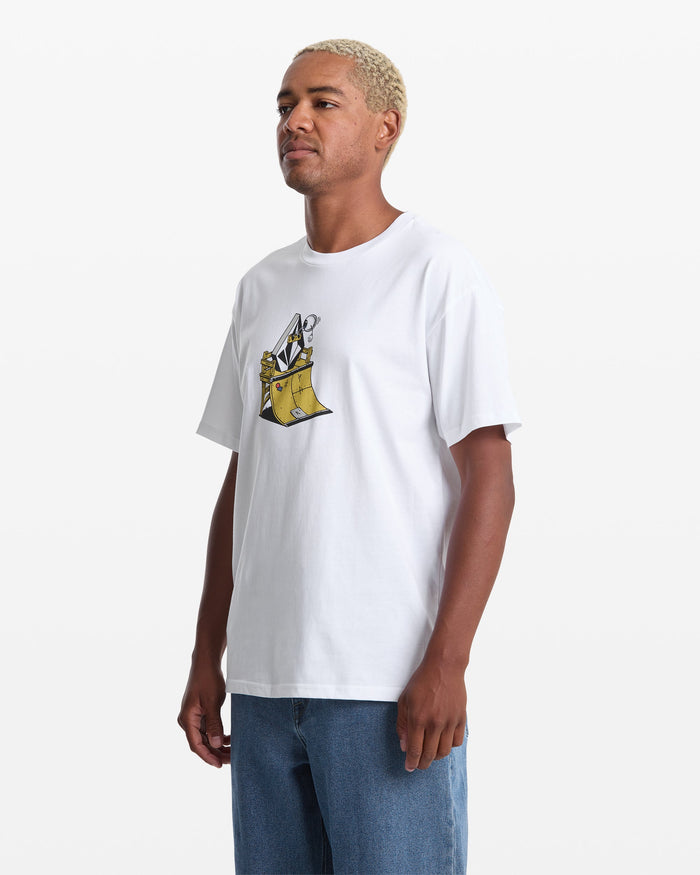 Men's Featured Artist Daniel Shepard Walleye Short Sleeve Tee-White-Volcom