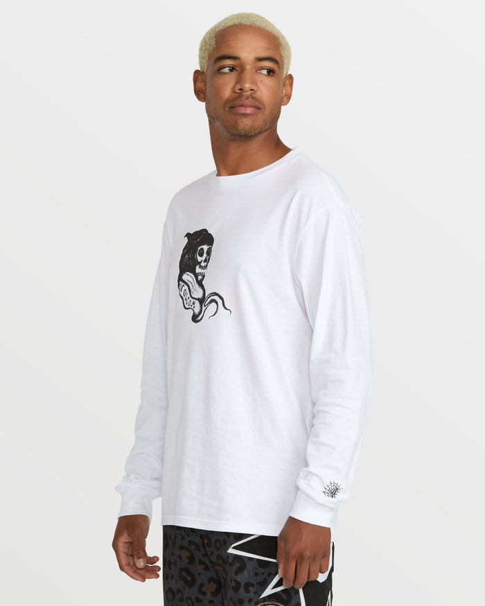 Men's Featured Artist Seth Conboy Long Sleeve Tee-White-Volcom