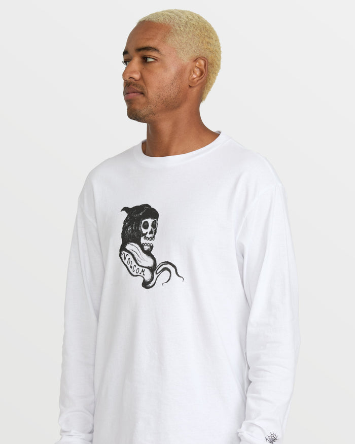 Men's Featured Artist Seth Conboy Long Sleeve Tee-White-Volcom