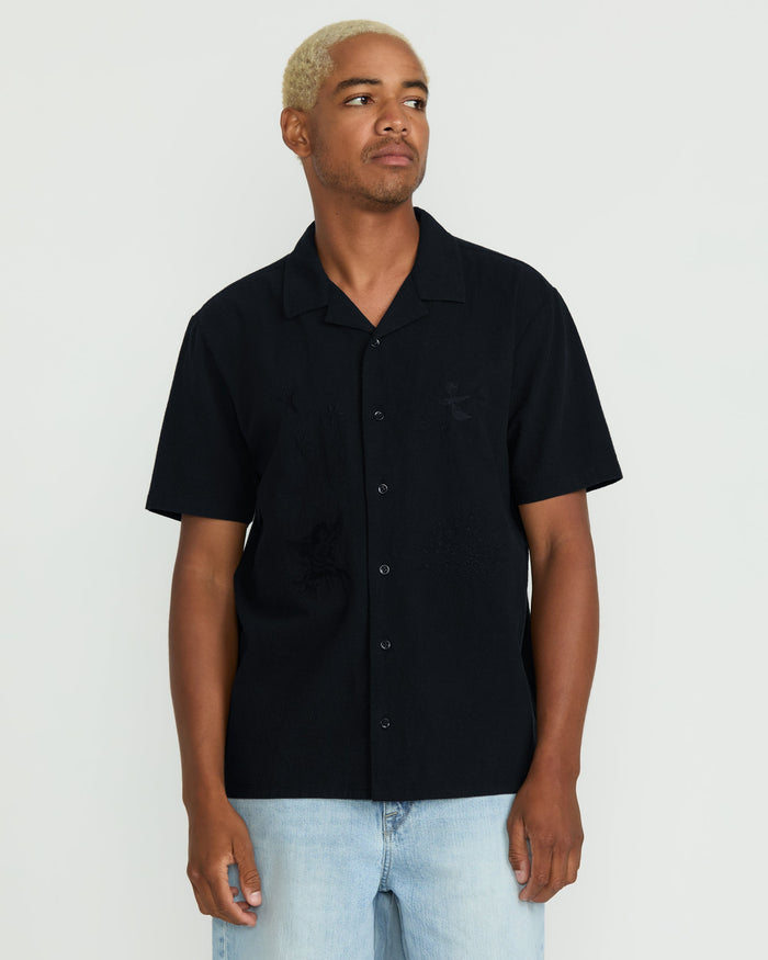 Men's Featured Artist Seth Conboy Short Sleeve Shirt-Black-Volcom