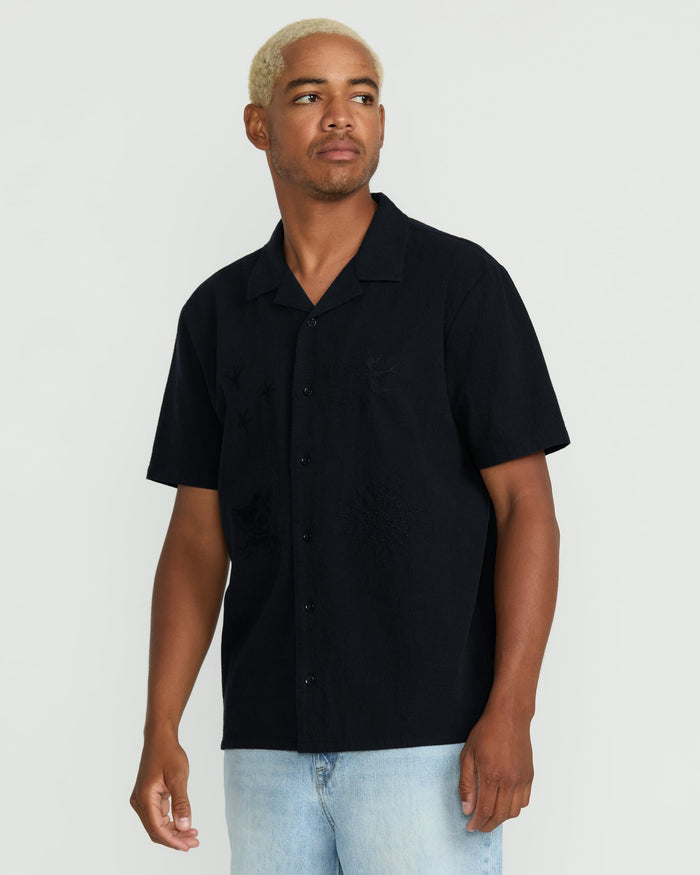 Men's Featured Artist Seth Conboy Short Sleeve Shirt-Black-Volcom