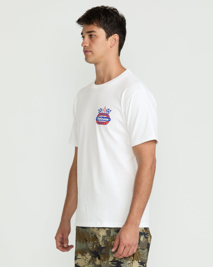 Men's Fifth Gear Short Sleeve Tee-White-Volcom