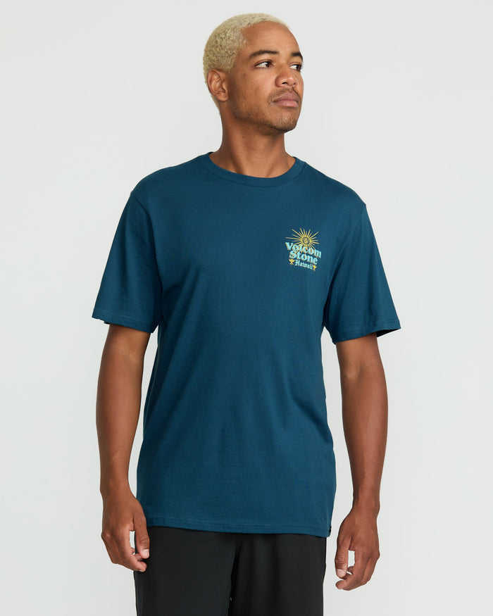 Men's Flyover Short Sleeve Tee-Deep Blue-Volcom