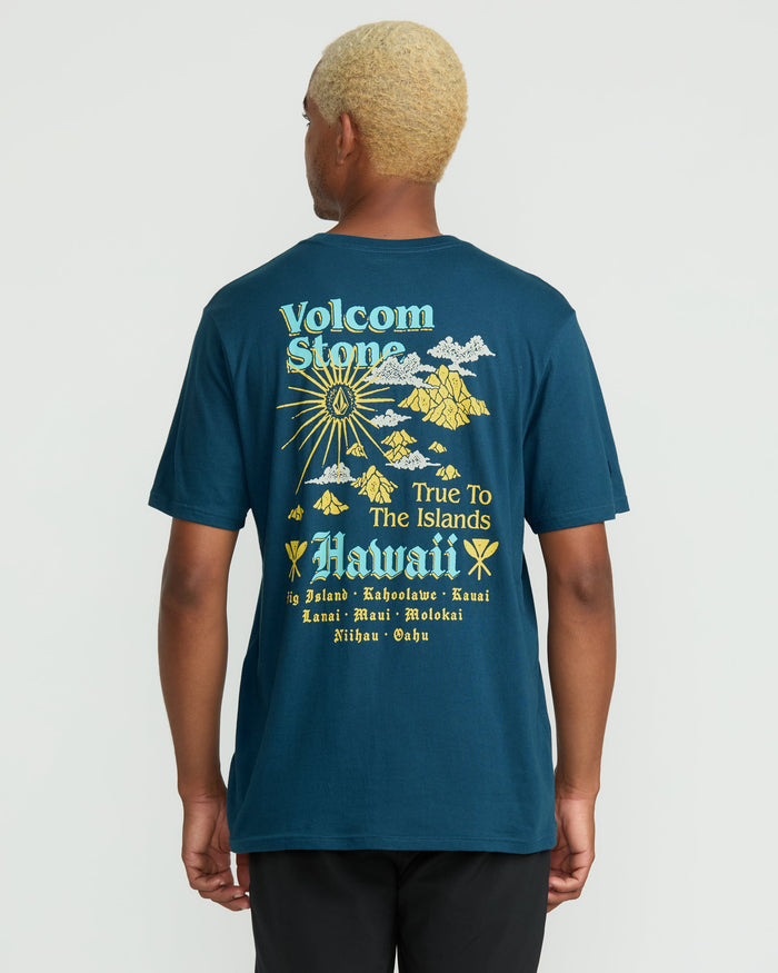 Men's Flyover Short Sleeve Tee-Deep Blue-Volcom
