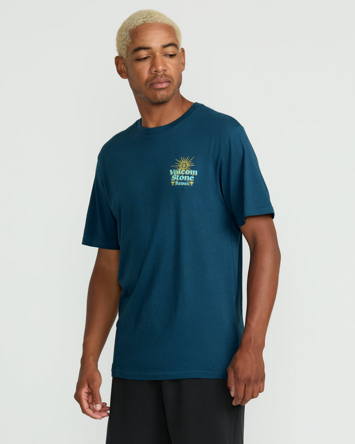 Men's Flyover Short Sleeve Tee-Deep Blue-Volcom